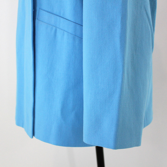 GANNI Suiting Boxy Ethereal Blue Cotton Oversized Blazer 34 Relaxed Fit Jacket - Picture 5 of 9
